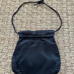 Elegant Vintage Black Satin Pouch